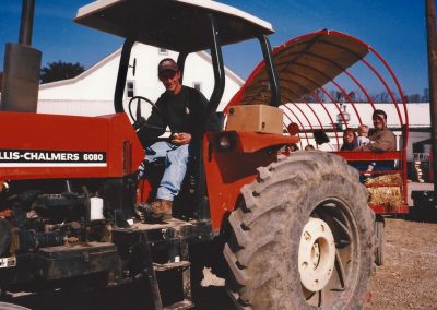 Ross Trax giving a hayride 1999